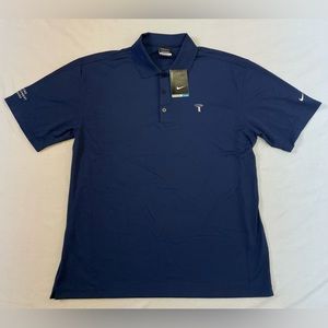 NWT Nike Golf Dri-Fit Blue Polo Shirt Size Large United Development Funding Logo